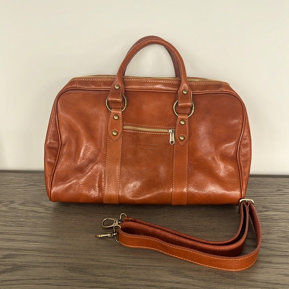 VERA PELLE Leather Travel Bag Duffel Overnight - Picture 2 of 16